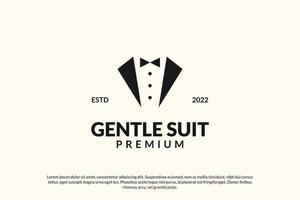 design del logo del vestito delicato da smoking vettore