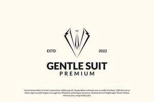 design del logo del vestito delicato da smoking vettore