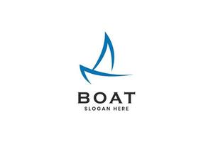 vettore di progettazione del logo dell'icona della barca