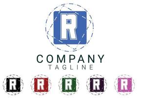 r lettera nuovo logo e design dell'icona vettore