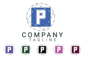 p lettera nuovo logo e design dell'icona vettore