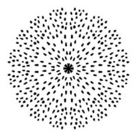 mandala di fiori punteggiati. elemento decorativo. doodle rotondo ornamentale isolato su sfondo bianco. elemento cerchio geometrico. vettore