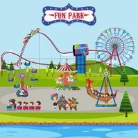 Fun park e giostre vettore