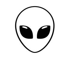 La testa e il volto dell&#39;alieno sono semplici.