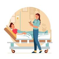infermiera femminile e il suo concetto di paziente vettore