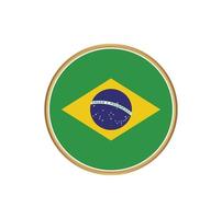 bandiera brasiliana con cornice dorata vettore