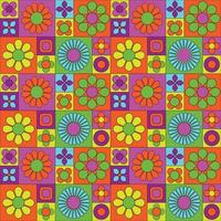 mod colorato motivo geometrico vettoriale con fiori