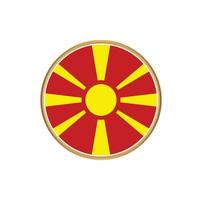 bandiera della macedonia del nord con cornice dorata vettore