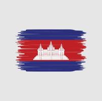 pennellata bandiera cambogia. bandiera nazionale vettore