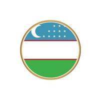 bandiera dell'uzbekistan con cornice dorata vettore