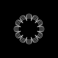 tech logo astratto fiore piatto linea moderna vettore