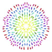 gocce colorate in cerchio. fiore ornamentale rotondo doodle isolato su sfondo bianco. illustrazione vettoriale. vettore