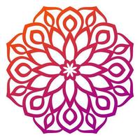 mandala di fiori colorati sfumati. elemento decorativo disegnato a mano. elemento floreale di doodle rotondo ornamentale isolato su priorità bassa bianca. vettore