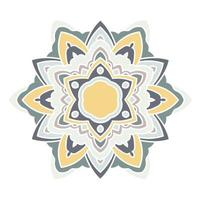 carino mandala colorato. fiore ornamentale rotondo doodle isolato su sfondo bianco. ornamento decorativo geometrico in stile etnico orientale. vettore