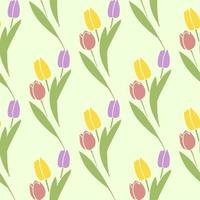 colore verde dei tulipani del modello senza cuciture di vettore, struttura botanica della decorazione floreale. sfondo di carta da parati, vettore