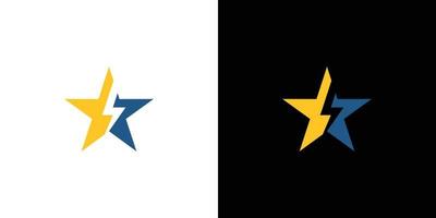 design moderno e professionale del logo della stella del fulmine vettore