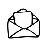 icona di doodle di simbolo di posta disegnato a mano. illustrazione vettoriale isolata su sfondo bianco per la stampa web, mobile e infografica