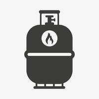 icona di vettore della bombola del gas isolata su priorità bassa bianca. illustrazione del serbatoio del gas propano