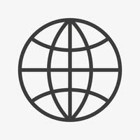 icona del vettore del globo. simbolo del mondo isolato su sfondo bianco
