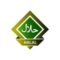 vettore del modello di etichetta alimentare halal