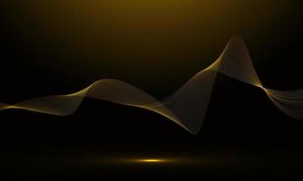 moderna linea d'onda d'oro curva sfondo astratto, illustrazione vettoriale