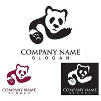 panda simpatico orso logo animale mammiferi moderno è divertente vettore icona