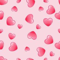 amore senza cuciture. modello senza cuciture di cuori rosa realistici. illustrazione vettoriale modificabile per banner, poster, volantini, sfondo o sfondo