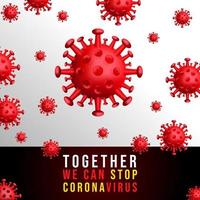 insieme possiamo fermare il coronavirus, la motivazione, il banner per l'epidemia di coronavirus che rompe il mondo. fermare il coronavirus. illustrazione vettoriale