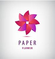 vettore astratto origami fiore 3d, logo. utilizzare per spa, cosmetici, identità di un salone di bellezza
