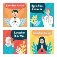 modello di social media ramadhan kareem vettore