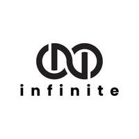 infinito lettera n logo design vettore