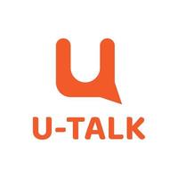 design del logo della chat della lettera u talk vettore