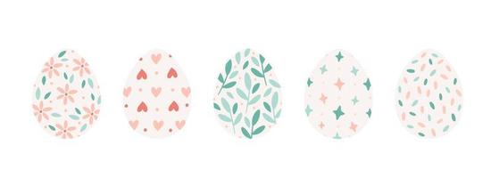 raccolta di uova di Pasqua. uova dipinte. Buona Pasqua. disegnato a mano vettore