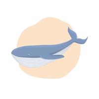 balena Blu. vettore. carina illustrazione infantile in colori pastello. bella stampa delicata. può essere utilizzato per stampare su vestiti o carte regalo. vettore
