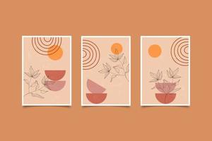 set di stampe boho contemporaneo minimalista poster da parete decorazione vettore