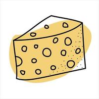 icona di doodle di formaggio per il web e l'arredamento della cucina vettore