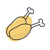 icona di doodle di pollo per l'illustrazione vettoriale web
