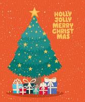 Holly Jolly Cartello di Natale vettore