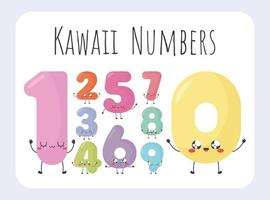 cartello dei numeri kawaii