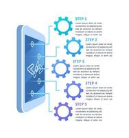 modello di progettazione del grafico infografico funzioni del telefono vettore