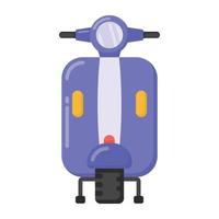 scooter icona design vettore piatto, veicolo a motore a due ruote