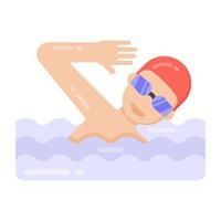 un'icona piatta che denota sport di nuoto vettore
