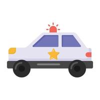 icona piatta auto della polizia, vettore modificabile