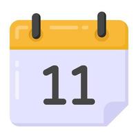 calendario con una data, icona modificabile piatta vettore