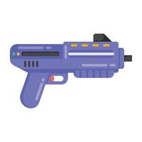 pistola giocattolo in icona di stile piatto, accessorio per bambini vettore