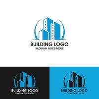 ispirazione minimalista per il design del logo dell'edificio elegante vettore