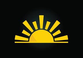 disegno del logo del sole creativo astratto, logo del sole estivo, simbolo del segno dell'icona dello sprazzo di sole vettore