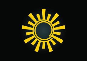 disegno del logo del sole creativo astratto, logo del sole estivo, simbolo del segno dell'icona dello sprazzo di sole vettore