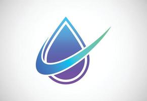 simbolo astratto del segno del logo della goccia d'acqua su sfondo bianco, modello di progettazione del logo della goccia d'acqua. vettore