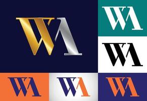 lettera monogramma iniziale wa logo design template vettoriale. wa lettera logo design vettore
